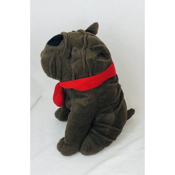 Dan Dee Collector’s Choice Brown Bulldog‎ 13” Plush Red Heart Stuffed Animal Toy - Picture 3 of 6